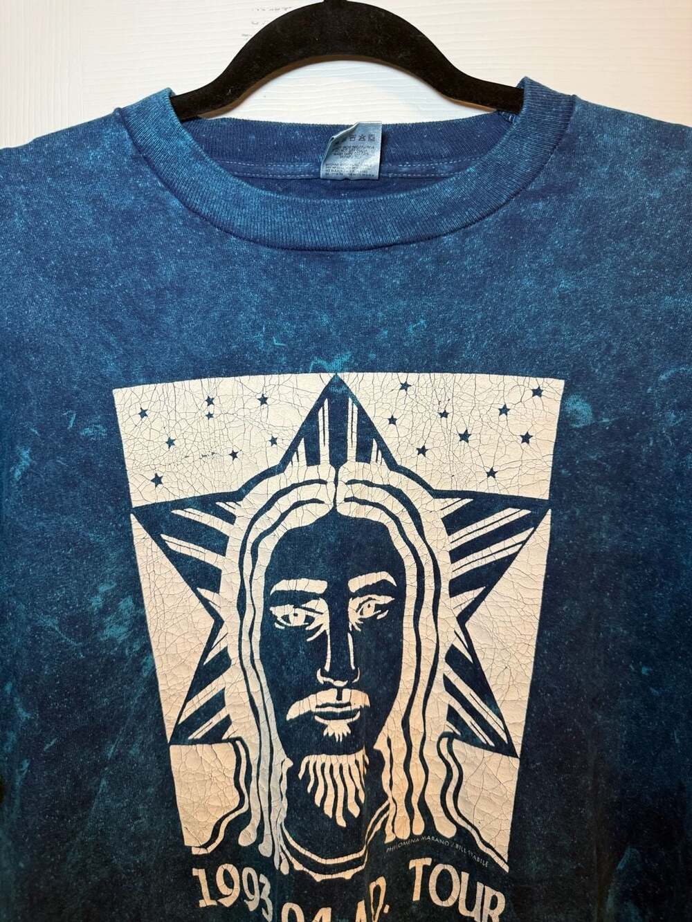 Vintage 1993-1994 A.D. Tour Jesus Star Acid Wash T-Shirt Size XL